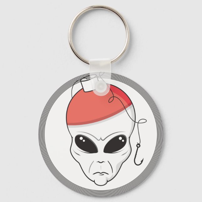 fishing alien head key ring (Front)