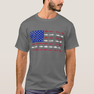 Fishing American Flag boat Men Women Merica USA Vi T-Shirt