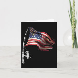 Fishing American Flag Fisherman Patriotic Day 4th Card