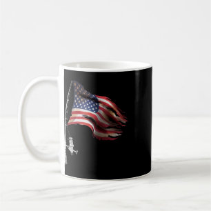 Fishing American Flag Fisherman Patriotic Day 4th Coffee Mug