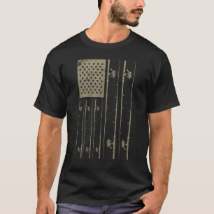 Fishing American Flag Gift for Fisherman USA Flag  T-Shirt