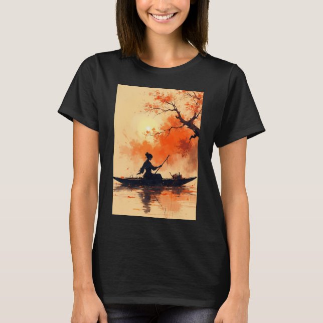 Fishing American Flag T-Shirt (Front)