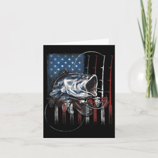 Fishing American Flag Vintage Usa B Fisherman Gift Card