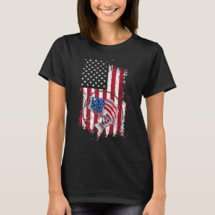 Fishing American Flag Vintage Usa Fisherman  1 T-Shirt