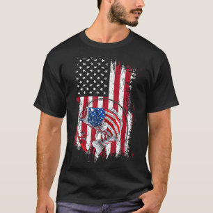 Fishing American Flag Vintage Usa Fisherman 1 T-Shirt