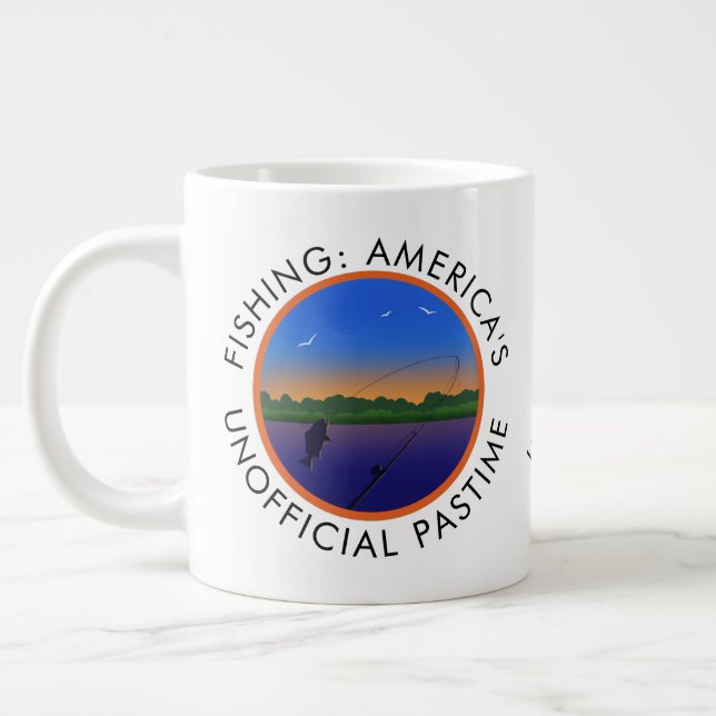 Fishing America's Unofficial Pastime  Large Coffee Mug (Left)