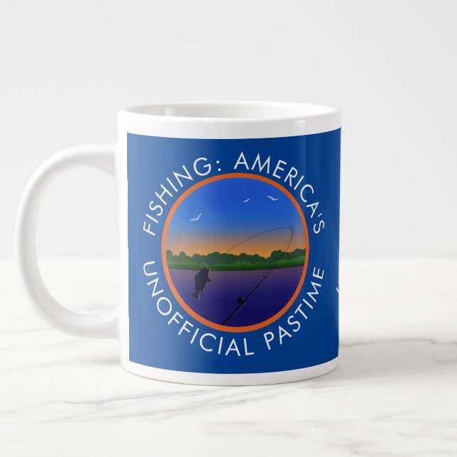 Fishing America's Unofficial Pastime  Large Coffee Mug (Left)