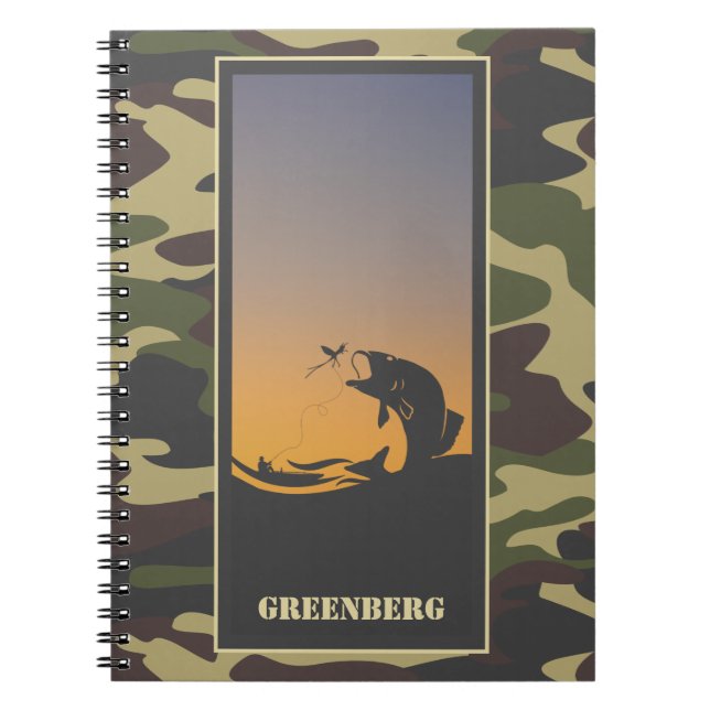 Fishing and Camo spiral Notebook (Front)