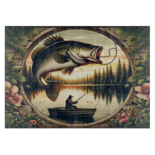 Fishing and Catching the big trout Cutting Board