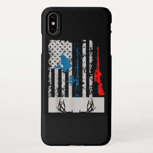 Fishing And Deer Hunting American Flag iPhone XS Max Case