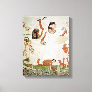 Fishing and fowling in the marshes canvas print