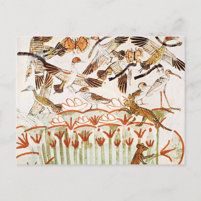 Fishing and fowling in the marshes postcard (Front)