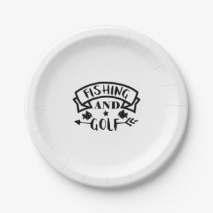 Fishing And Golf Fishing Paper Plate