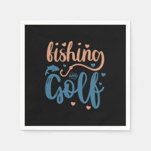 Fishing And Golf Napkin
