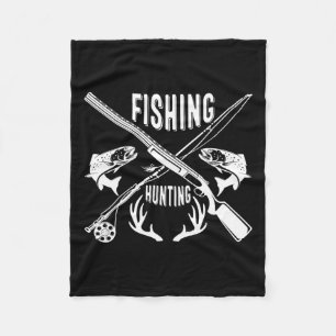 Fishing And Hunting Funny Father's Day Gift  Fleece Blanket