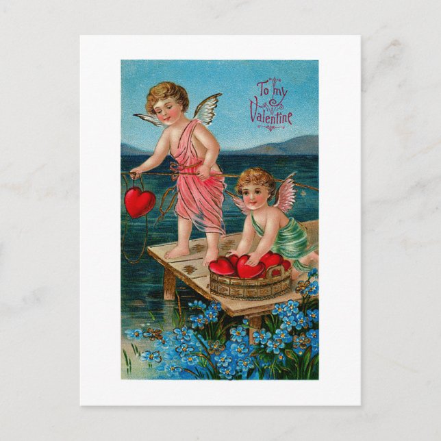 Fishing Angels Holiday Postcard (Front)