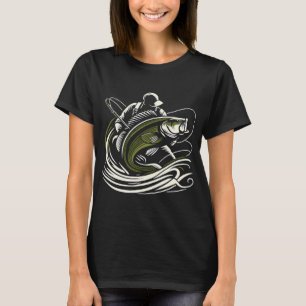 Fishing Angler Perch Giant Fish Olive Green Gift T-Shirt