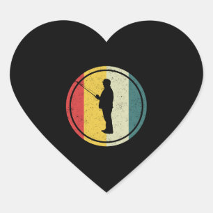 Fishing anglers fishing fishing sport heart sticker