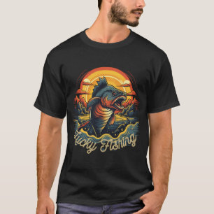 Fishing angry fish luckly fishing T-Shirt