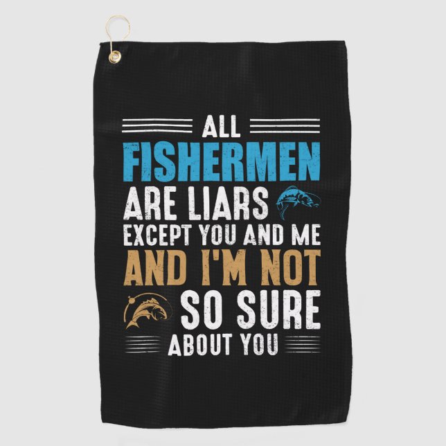 Fishing Art All Fisherman Golf Towel (Front)