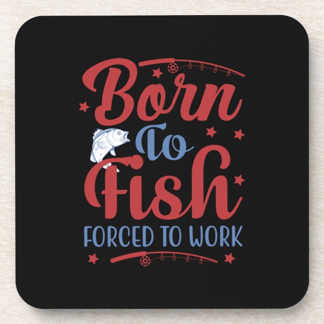 Fishing Art Born To Fish Coaster (Front)