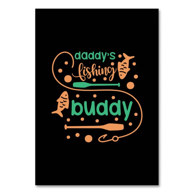 Fishing Art Daddy Fisher Friends Table Number (Front)