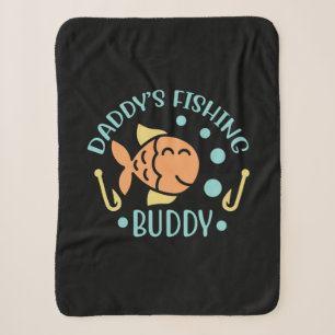 Fishing Art Daddy Fishing Friends Sherpa Blanket