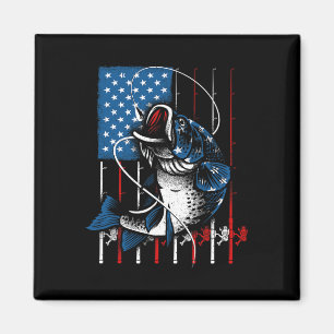 Fishing Art For Men Women American Flag Usa Fishin Magnet