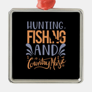Fishing Art Hunting Fishing And Country Music Metal Tree Decoration