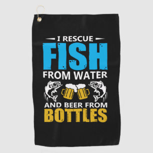 Fishing Art I Rescue Fish From Water Golf Towel