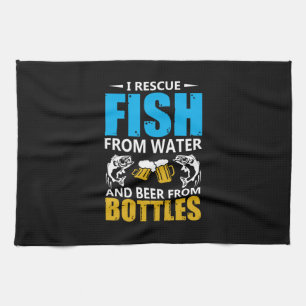 Fishing Art I Rescue Fish From Water Tea Towel