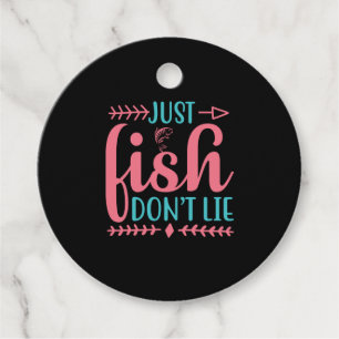 Fishing Art Just Fish Favour Tags