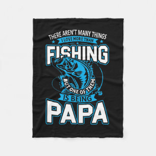 Fishing Art Papa Loves More Than Fishing Fleece Blanket