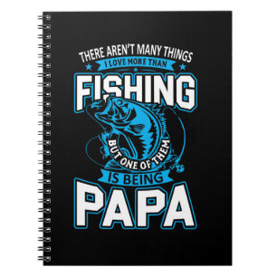 Fishing Art Papa Loves More Than Fishing Notebook