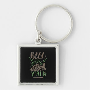 Fishing Art Real Girls Fish Yall Key Ring