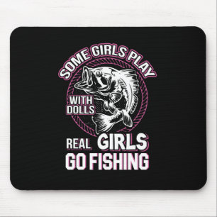 Fishing Art Real Girls Go Fishing Mouse Pad