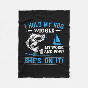 Fishing Art She Is On It Fleece Blanket