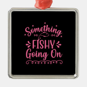 Fishing Art Something Fish Going On Metal Tree Decoration