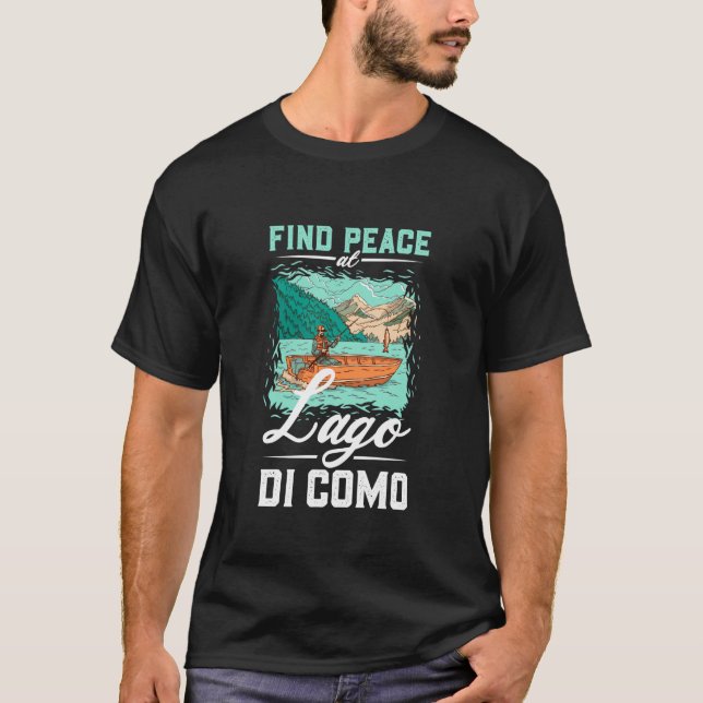 Fishing at Lago di Como T-Shirt (Front)
