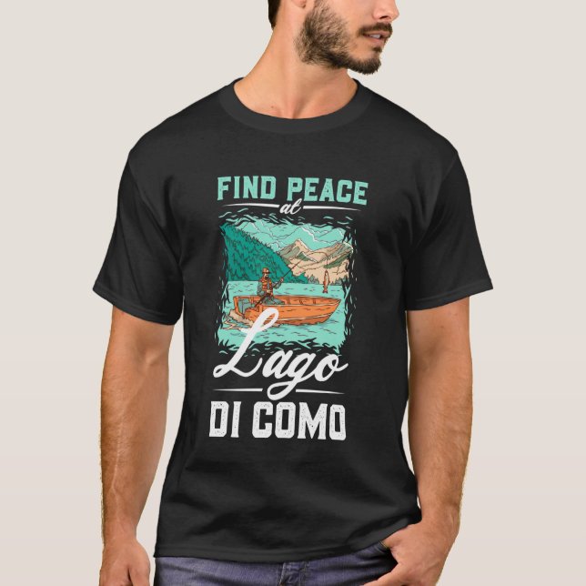 Fishing at Lago di Como T-Shirt (Front)