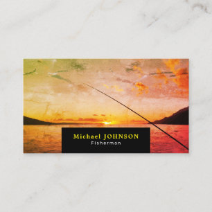 Fishing at Sunrise, Fisherman, Fisher Business Card