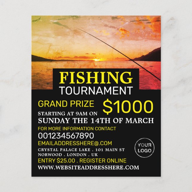 Fishing at Sunrise, Fishing Tournament Event Flyer (Front)
