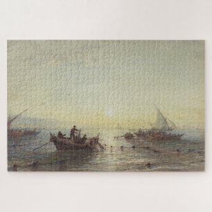 Fishing at Sunrise off the Coast near Marseilles Jigsaw Puzzle