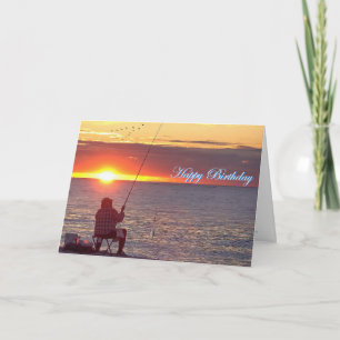 Fishing at Sunset Card