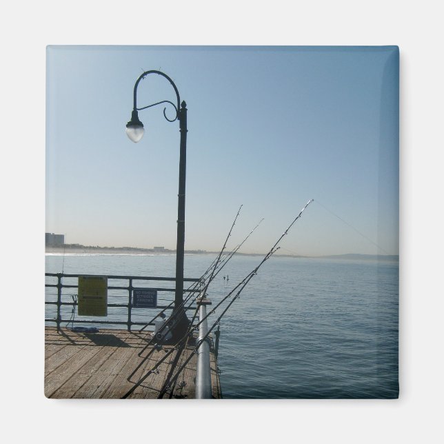 Fishing at The Santa Monica Pier Magnet (Front)