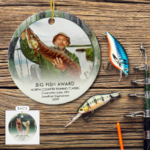 Fishing Award Photo Keepsake Ceramic Tree Decoration
