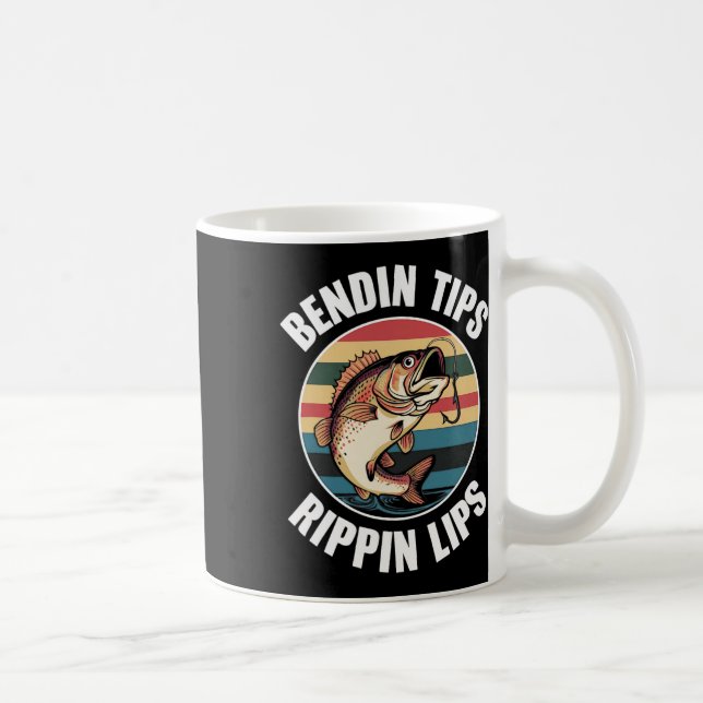 Fishing B Dad Funny Bending-tips-rippin-lips  Coffee Mug (Right)
