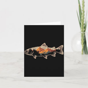 Fishing B Fish Mountain Star Fisherman Art Men Wom Card