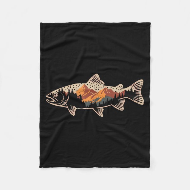 Fishing B Fish Mountain Star Fisherman Art Men Wom Fleece Blanket (Front)