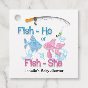 Fishing Baby Reveal Baby Shower Favour Tags